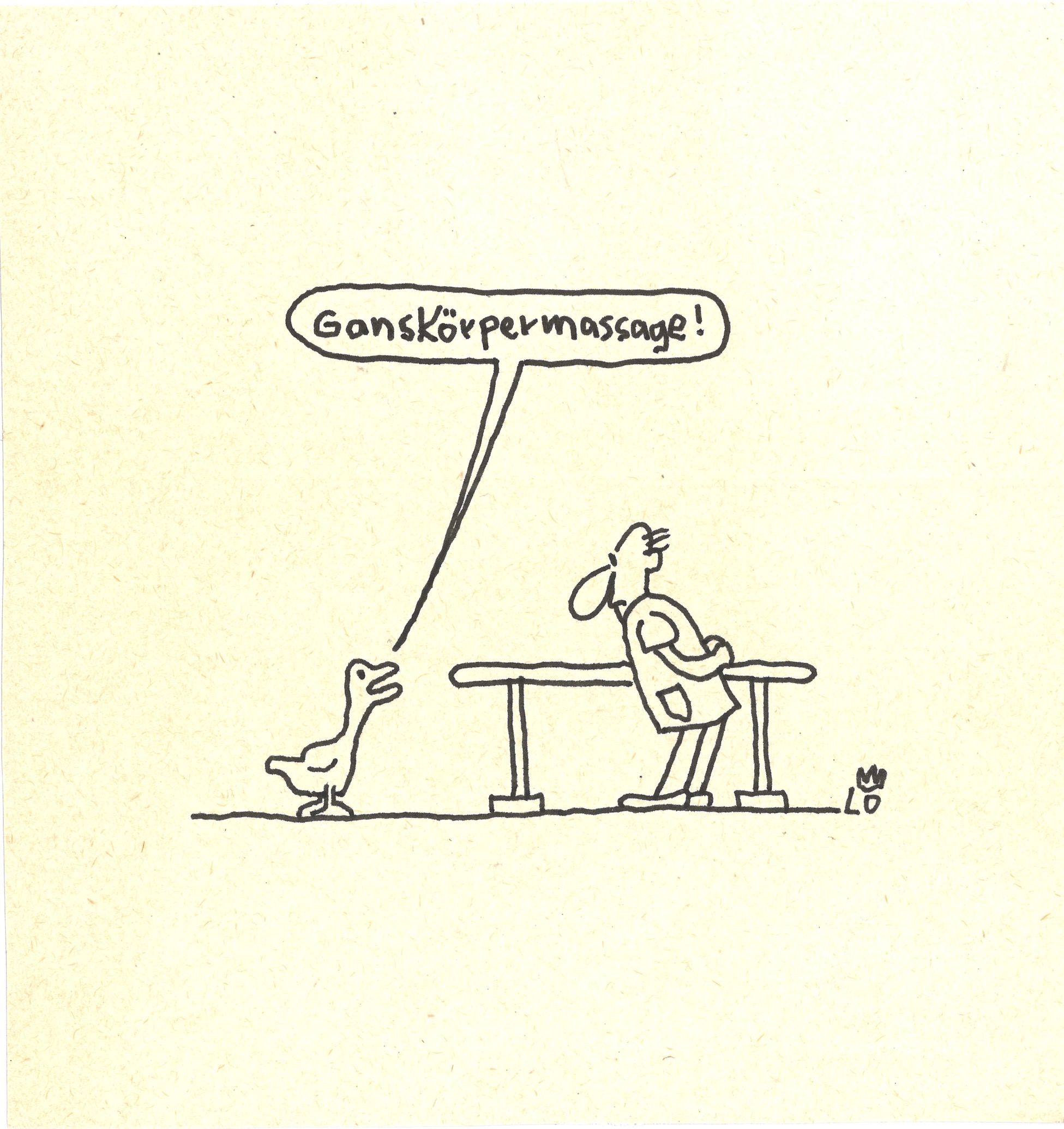 Tortengraf – Ganskörpermassage, Originalzeichnung