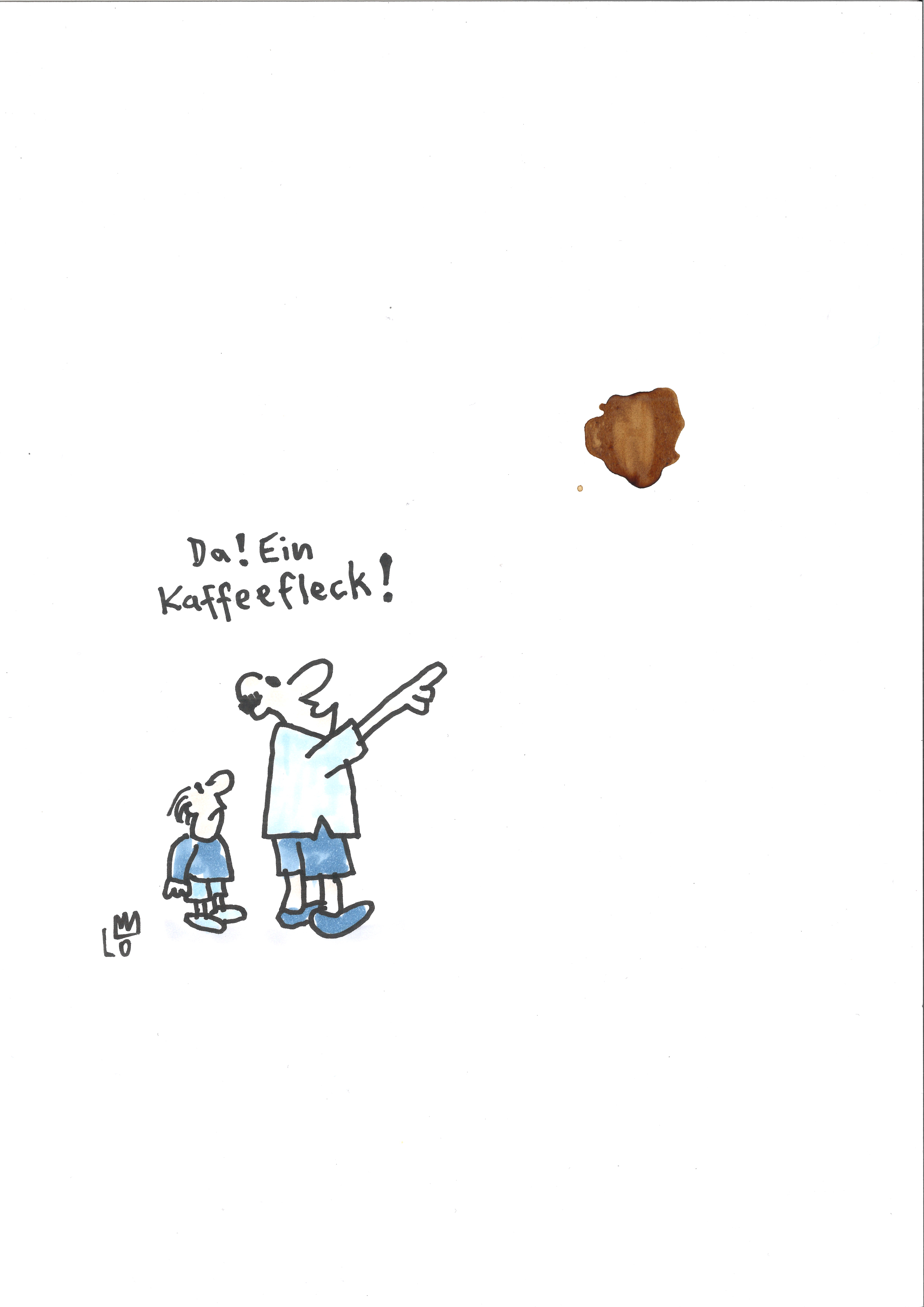Tortengraf – Ein Kaffeefleck, Originalzeichnung